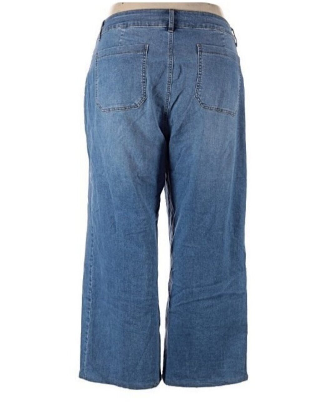 Westbound Womens Culotte Jeans Size 20W Blue Wide Leg Cropped Denim Pants - Picture 3 of 5